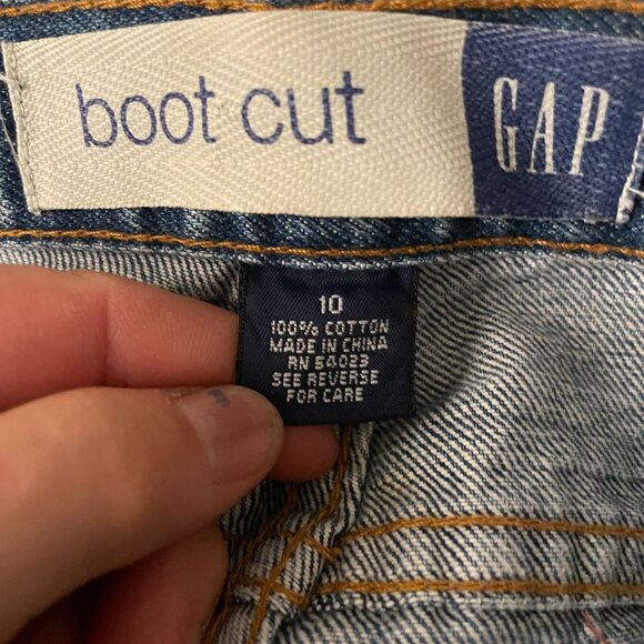 Vintage Gap Denim Embroidered Boot Cut Jeans Women's Size 10 Blue Western 90s - Picture 6 of 11
